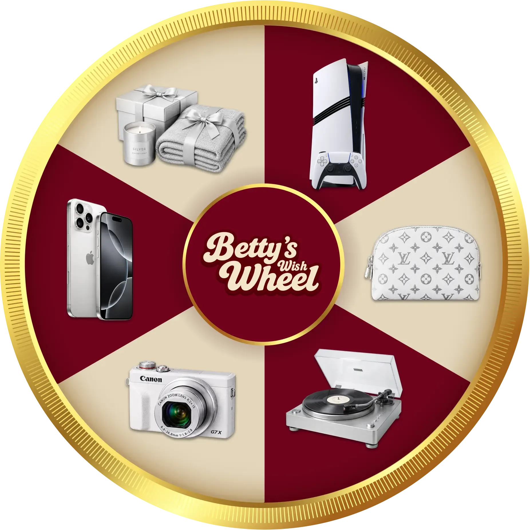 Betty&rsquo;s Wish Wheel with prizes